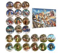 Calendario 'Avvento Di Natale 2025 - Ornamenti Di Animali In Acrilico 2D - Topper Per Albero Con Conto Alla Rovescia Per 24 Giorni | Ciondoli Natalizi Per Casa, Auto, Specchietto Retrovisore, Fine