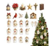 Calendario 'Avvento di Natale Angioletti Decorativi in Acrilico 2D 24 | Giocattoli Kawaii per Bambini e Ricordo e Feste per Finestra Porta Parete Albero Home Office Ingresso