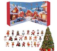 Calendario 'avvento Di Natale Con Ornamenti Lussuosi, 24 Giorni Per L'Avvento 2025-21x21x9 Cm Decorazione Di Pelliccia Di Natale, Per Casa Di Ingresso Interno Della Parete Della Camera Da Letto