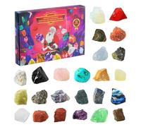 Calendario 'Avvento Di Natale - Con Pietre Preziose Per 24 Giorni Per Bambini | Conto Alla Rovescia Per La Collezione Di Cristalli Di Rocca E Minerali | Giocattolo Scientifico E