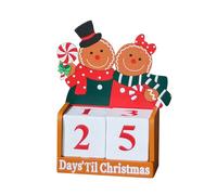 Calendario 'avvento Di Natale - Countdown Di Legno Festivo Robusto | 2024 Stazione Di Conto Alla Rovescia In Legno, Calendario Di Scrivania Di Natale MultiPurpy Gingerbread Man Design Per Camera D