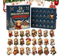 Calendario Avvento di Natale Decorazione Piatta 2D Riutilizzabile per 24 | Calendario Conto alla Rovescia, Ornamenti per Adulti Amanti degli Animali, Rami di Albero e Finestre