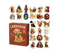 Calendario 'Avvento di Natale Dog Lovers 2025 - Decorazione in acrilico 2D | Conto alla rovescia per l'ornamento 'albero di Natale del cane di 24 giorni per la casa, l'albero, la parete, la fi
