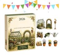 Calendario 'Avvento Di Natale Giardiniere Countdown 2D Acrilico 24 Giorni | 2026 Calendario Countdown per Appassionati di Giardinaggio Per Donne Appartamento Soggiorno Camera da Letto Scrivania Li