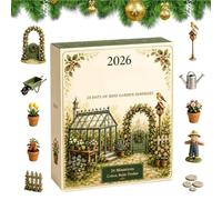 Calendario 'Avvento Di Natale Giardiniere Ornamento 2D in Acrilico per 24 | Countdown Giardinaggio 2026 Avvento A Natale Per Donne Appartamento Soggiorno Camera da Letto Scrivania Libreria