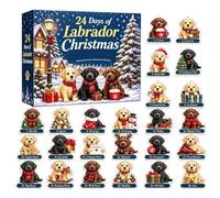 Calendario 'Avvento di Natale Ornamenti 2D Labrador in Acrilico 24 Giorni | Giochi per Cuccioli e Oggetti da Festa per Adulti Bambini Finestre Albero Parete Ufficio Fattoria