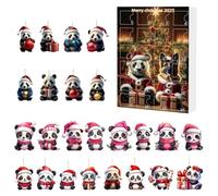 Calendario 'avvento di Natale Panda Conto alla rovescia Calendario Mini Ornamento di Natale (C)