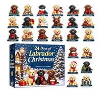 Calendario 'Avvento di Natale per Cani Mini Labrador in Acrilico 2D 24 | Giochi per Cuccioli e Oggetti da Festa per Adulti Bambini Finestre Albero Parete Ufficio Fattoria