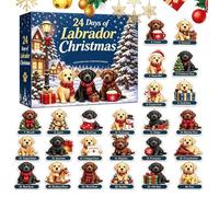 Calendario 'Avvento di Natale per Cani Ornamenti 2D Labrador in Acrilico 24 | Giochi per Cuccioli e Oggetti da Festa per Adulti Bambini Finestre Albero Parete Ufficio Fattoria