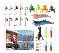 Calendario Avvento Di Natale Per Esche Da | 24 Giorni 'Avvento Di Natale | Kit Di Esche Da - Per Acqua Dolce E Salata Persico Trota tore Uomini Ragazzi Lago Torrente Fiume Esterno