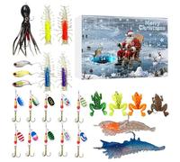 Calendario 'Avvento di per Natale, 24 giorni di avvento di Natale, kit di esche da | per papà amico adolescenti uomini pescatori lago fiume persico trota acqua dolce acqua