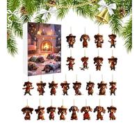 Calendario 'avvento di Teckel - Calendario 'avvento natalizio acrilico 2d | Conto alla rovescia per le vacanze, decorazione natalizia, carne per cani per albero di Natale, finestra, parete, ca