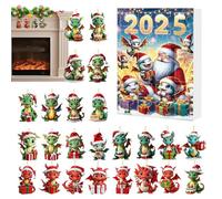 Calendario Avvento Drago Natale 2025 - Calendario Conto Alla Rovescia 24 Giorni Decorazioni In Acrilico 2D,Pendente Albero Di Natale Drago Baby,Per Bambini Adulti Casa Famiglia Finestra Parete Porta A