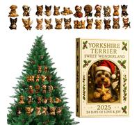 Calendario Avvento,E Divertente 2D In Acrilico Regalo Per Feste | 24 Giorni Yorkshire Terrier Ciondolo - Regalo Divertente Per Amici Famiglia E Appassionati Stagione Natalizia Per Casa E Pareti