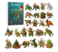 Calendario 'Avvento E Perline Indietro Di Tartaruga Marina,Souvenir Da Collezionabile 2D,Calendario 'Avvento Tartaruga - Per Adulti Adolescenti Amanti Di Animali Bambini Albero Porta