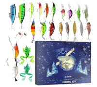 Calendario 'Avvento Esche Di Pesca Di Natale 24 Giorni Di Attrezzature | Esche E Accessori Da Pesca Per Il Calendario Dell'Avvento Per Adulti Ragazzi Uomini Adolescenti Padre Marito
