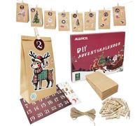 Calendario Avvento Fai da Te, 2025 Calendario Avvento da Riempire, 24 Pezzi Sacchetti Calendari Avvento, Calendari Avvento Vuoto per Bambini & Adulti