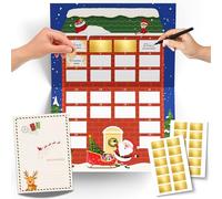 Calendario Avvento Fai da Te Gratta e Vinci | Calendario dell'Avvento Fai da Te formato A3 | Calendario Avvento Personalizzabile con Busta Regalo