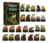 Calendario 'avvento Frog Toad, Conto Alla Rovescia Per Natale Di 24 | Finitura Liscia E Resistente Sbiadimento, Figure Di Animali 2D Leggere, Attività Di Rivelazione Quotidiana Per Mensola
