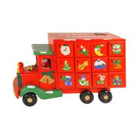 CALENDARIO AVVENTO FURGONCINO DI NATALE IN LEGNO CASSETTI DECORAZIONI NATALIZIE