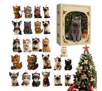 Calendario 'avvento Gatto 2025 | Medaglione Tema Gatto 2025 Avvento 24 Giorni | Calendario Conteggio Alla Rovescia Festivo | Per Interni Esterni Casa Albero Natale