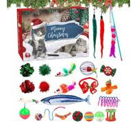 Calendario 'Avvento Gatto 2026, 34x28x5cm 24 Giorni Interattivi Giochi | 24 Giorni Di Giocattoli Interattivi Per Gatti, Materiali ABS Durevoli Sicuri Per Gli Animali Domestici, Dalla Noia P