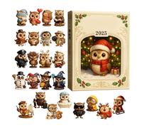 Calendario 'Avvento Giocattolo, Decorazione Ornamento Acrilico 2D, Calendario Per Il Conto Alla Rovescia Di 24 Giorni Con Ornamento Gufo, Per Donne Ragazzi Ragazze Moglie Marito Figlio Fig