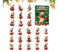 Calendario 'Avvento, giocattolo regalo per cani 24 giorni in acrilico divertente - conto alla rovescia per le vacanze per gli amanti dei cani | per adulti, adolescenti, famiglia, festa