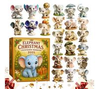 Calendario 'Avvento in acrilico con decorazioni a forma di elefanti 2D | Affascinante rituale del giorno: 24 ciondoli a forma di elefante aumentano l'attesa del Natale e creano momenti insieme