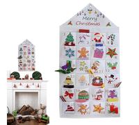 Calendario 'Avvento in tessuto - 24 tasche ricaricabile, borsa di Natale, organizer da appendere per piccole sorprese, da parete riutilizzabile