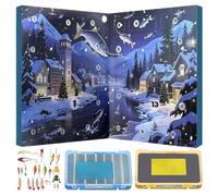 Calendario 'Avvento - Kit di esche per pesci e attrezzature da esterno | Calendario del conto alla rovescia di Natale con esca, per allenamento vacanze acqua dolce e salata
