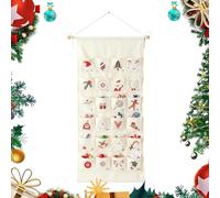 Calendario Avvento Natale Con Tasche - Decorazione Parete di Natale Riutilizzabile 24 2025 | Per Cioccolato Biscotto Giocattolo