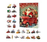 Calendario 'Avvento Natale - Conto alla rovescia 24 giorni con ornamenti abete, decorazione veicolo acrilico 2D per eventi zaino casa festa