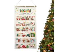Calendario Avvento Natale in Tessuto - Calendario Appendibile avec 24 Sacs de Rangement, Compte à Rebours de Noël Réutilisable | Pour Salon, Chambre, Cheminée, Décorateurs et Collectionneurs