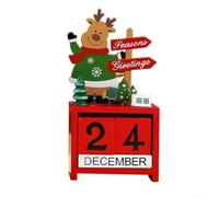 Calendario Avvento Natale per decorazione Scrivania per festiva | Design per perpetuo, cubi data per mobili, riutilizzabile ogni per anno, verniciato, per decorazione festiva(Calendar deer)