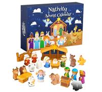 Calendario 'Avvento Natalizio - 2025 Piccola Decorazione Per La Casa | Figure Gesù Calendario Natale | Per Camera Bambini Soggiorno Aula Ufficio Chiesa Scaffale Scrivania
