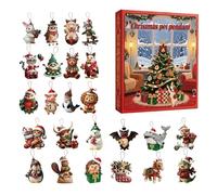 Calendario 'Avvento natalizio 2025 | Simpatico 2D da collezione 2025, calendario natalizio con ciondolo a forma di animale, per finestra, albero, feste, auto, zaino, borsa, interni, camera da