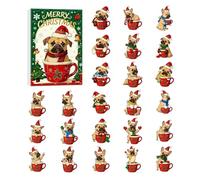 Calendario Avvento Natalizio,24 Giorni Giocattolo Acrilico Creativo a Tema Canino - Calendario Natalizio Simpatico per Cani,Per Le Feste Natalizie Casa E Famiglia Regalo