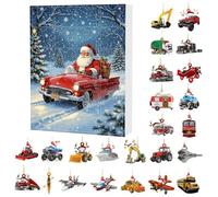 Calendario 'Avvento Natalizio | 24 Scatole Conteggio Alla Vigilia | Decorazione Acrilica 2D Design Trasporto Babbo Natale | Per Porta Giardino Albero Regali Festivi