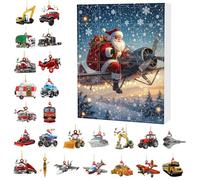 Calendario 'Avvento Natalizio | 24 Scatole Conteggio Alla Vigilia | Decorazione Acrilica 2D Design Trasporto Babbo Natale | Per Porta Giardino Albero Regali Festivi