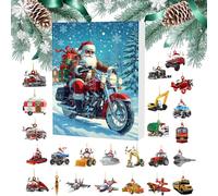 Calendario 'Avvento Natalizio | 24 Scatole Conteggio Alla Vigilia | Decorazione Acrilica 2D Design Trasporto Babbo Natale | Per Porta Giardino Albero Regali Festivi
