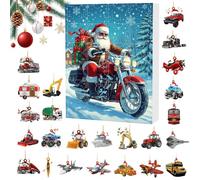 Calendario 'Avvento Natalizio | 24 Scatole Conteggio Alla Vigilia | Decorazione Acrilica 2D Design Trasporto Babbo Natale | Per Porta Giardino Albero Regali Festivi