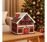Calendario Avvento Natalizio Casetta in Legno con 24 Cassetti Decorazioni Casa