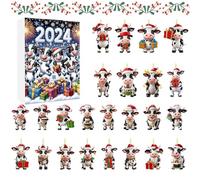 Calendario 'Avvento natalizio con conto alla rovescia di 24 giorni, decorazione natalizia a forma di, in acrilico 2D, ciondoli per insegnanti, membri della comunità, familiari, collegamenti