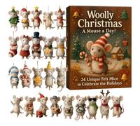 Calendario 'Avvento natalizio con topi - decorazione in acrilico 2D, 24 simpatici ciondoli per topi decorazione per le vacanze, decorazione natalizia, calendario per casa, albero di Natale, auto