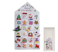 Calendario 'Avvento natalizio, da appendere, con tasche, conto alla rovescia fino a Natale, 24 tasche, decorativo, per le vacanze e il Natale (tela)