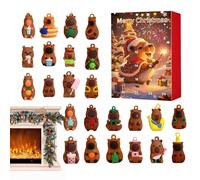 Calendario Avvento Natalizio,Figure 3D Decorazioni Addobbi - 24 Giorni Ornamenti Capibara Per L Avvento - Per Adulti Ingresso Negozio Camera Cucina Vacanza Compleanno Festa Zaino
