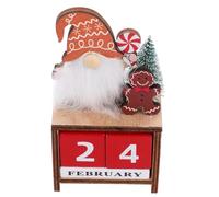 Calendario Avvento Natalizio in Legno Rosso, Blocchi Data | Tre Barre per Mesi e Due Blocchi per Giorni, Stile Vintage Stabile, per Scrivania Ufficio e Classe