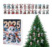 Calendario 'avvento Natalizio Panda 24 Giorni | Calendario Avvento A Forma Di Panda Charm In Acrilico 2D Con Decorazioni - Ciondolo Specchietto Retrovisore Animali per Auto Zaino Albero di Natale Fine