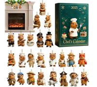 Calendario 'Avvento Natalizio, Pendenti in Acrilico 2D, Decorazioni Capibara Per Albero Di Natale Con Conto Alla Rovescia 24 Giorni, per Specchietto Retrovisore Auto Festa Decorazione Maniglia Porta